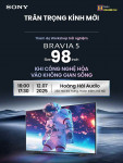 Thư mời Trải nghiệm siêu phẩm TV MiniLED Sony 98XR50 tại Audio Hoàng Hải